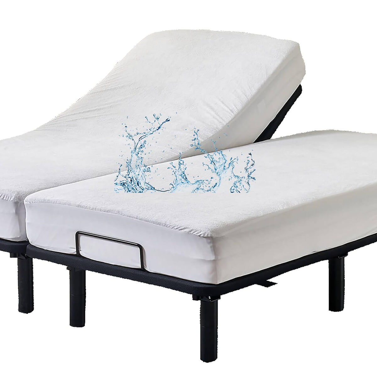 Waterproof Split Queen Mattress Protector For Adjustable Bed (2Pcs) 30X80 Soft Soft Terry Surface Fitted Matress Cover