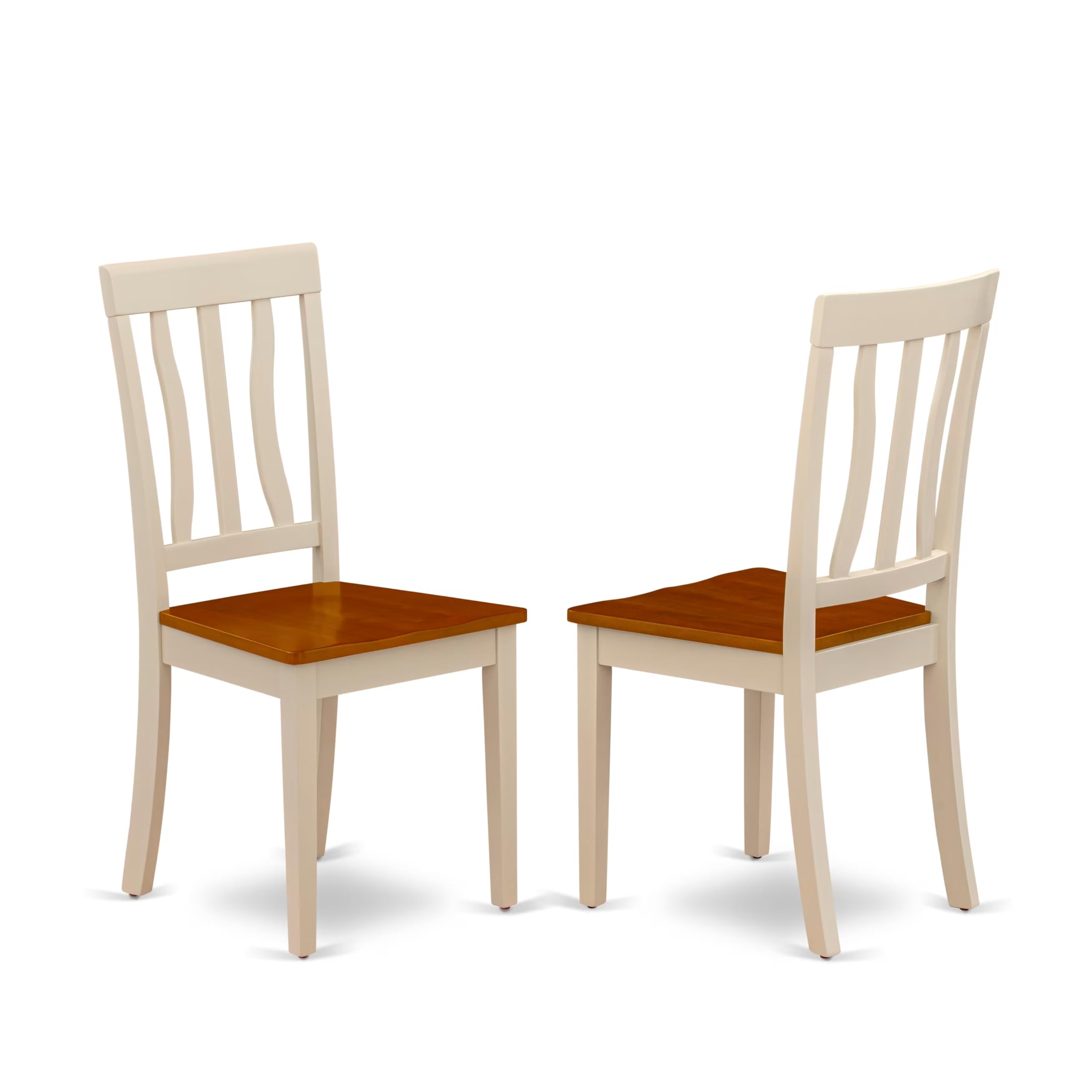 East West Furniture NIAN6-WHI-W 6 Piece Kitchen Table & Chairs Set Contains a Rectangle Dining Table with Butterfly Leaf and 4 Dining Room Chairs with a Bench, 36x66 Inch, Buttermilk & Cherry