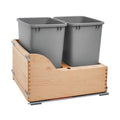 Rev-A-Shelf Pull Out Trash Can for Kitchen Cabinets 35 Qt 8.75 Gal Bottom Mounted, Undermount Soft-Close Slides, Silver, 4WCSC-2