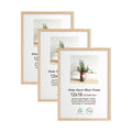 LYYYXGYP 12x16 Oak Wood Picture Frame 3 Pack Wooden Photo Frame Natural Solid Wood Color Frame Gallery Poster Frame with Plexigl