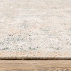 HomeRoots 509449 10 x 13 ft. Beige & Gray Oriental Hand Loomed Stain Resistant Rectangle Area Rug with Fringe