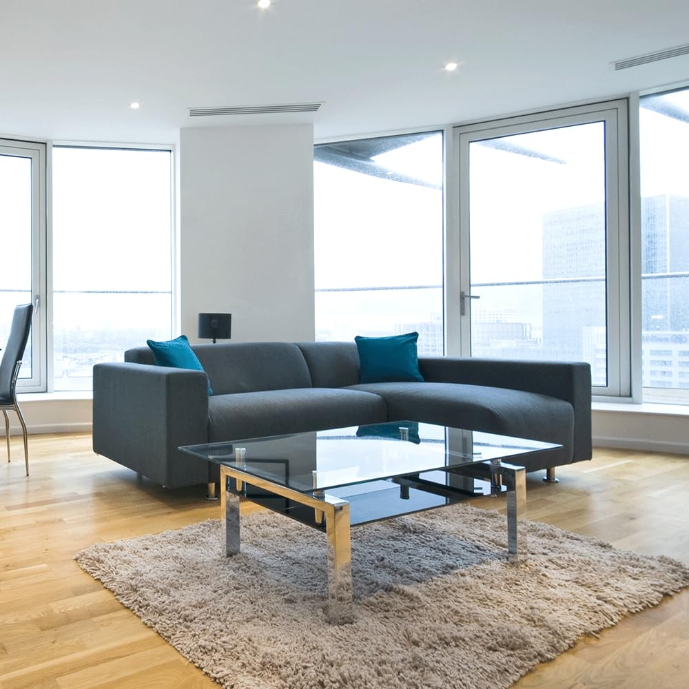 Dulles Glass 24' Square Glass Table Top - Tempered - 1/4' Thick - Flat Polished Glass - Eased Corner