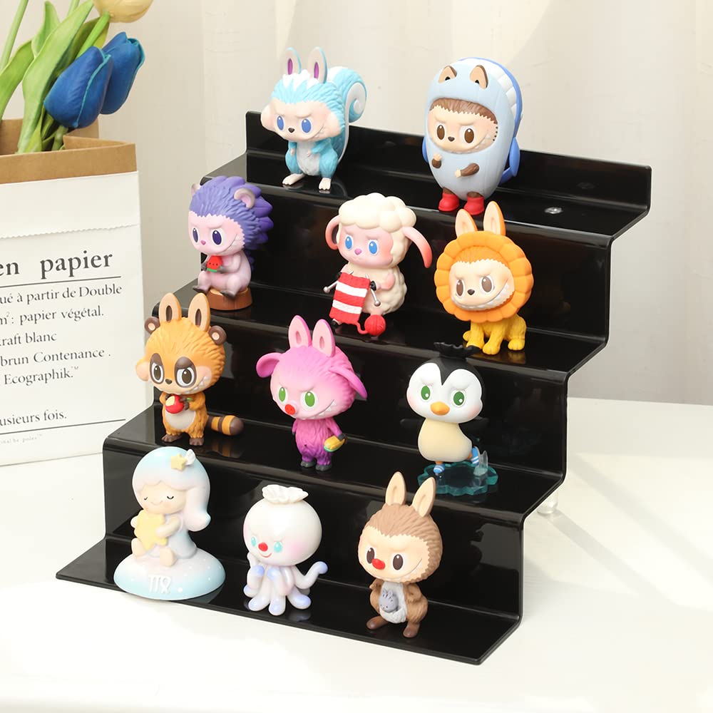 Ihomecooker Acrylic Stands For Display,4 Tier Black Cupcakes Perfumes Figurines Display Stand Risers Shelf For Decoration And Or