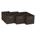 Household Essentials Fabric Storage Bins in Strong PolyWoven Fabric with Sturdy Chipboard Sides, and Grommet Front Handle, Brow