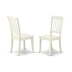 East West Furniture AMDA3-LWH-W 3 Piece Dinette Set for Small Spaces Contains a Round Kitchen Table with Pedestal and 2 Dining Chairs, 36x36 Inch, Linen White