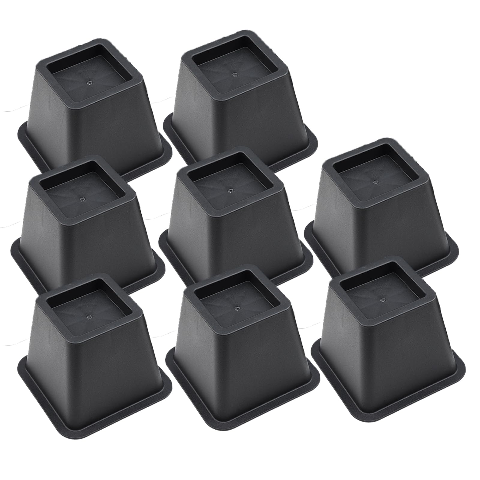 Bed Risers 4 Inch Heavy Duty, Square Furniture Frame Lift For Couch, Chair, Desk, Sofa And Bunk Bedpost, Set Of 8