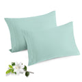 Horbaunal 2 Pack Microfiber Pillowcases King Size Mint Green Bed Pillow Cases with Envelope Closure, 1800 Thread Count Soft & Sh