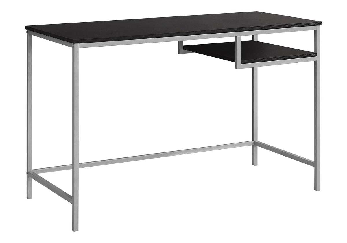 Monarch Specialties Contemporary Laptop Table with Shelf Home & Office Computer Desk-Metal Legs, 48' L, Cappuccino