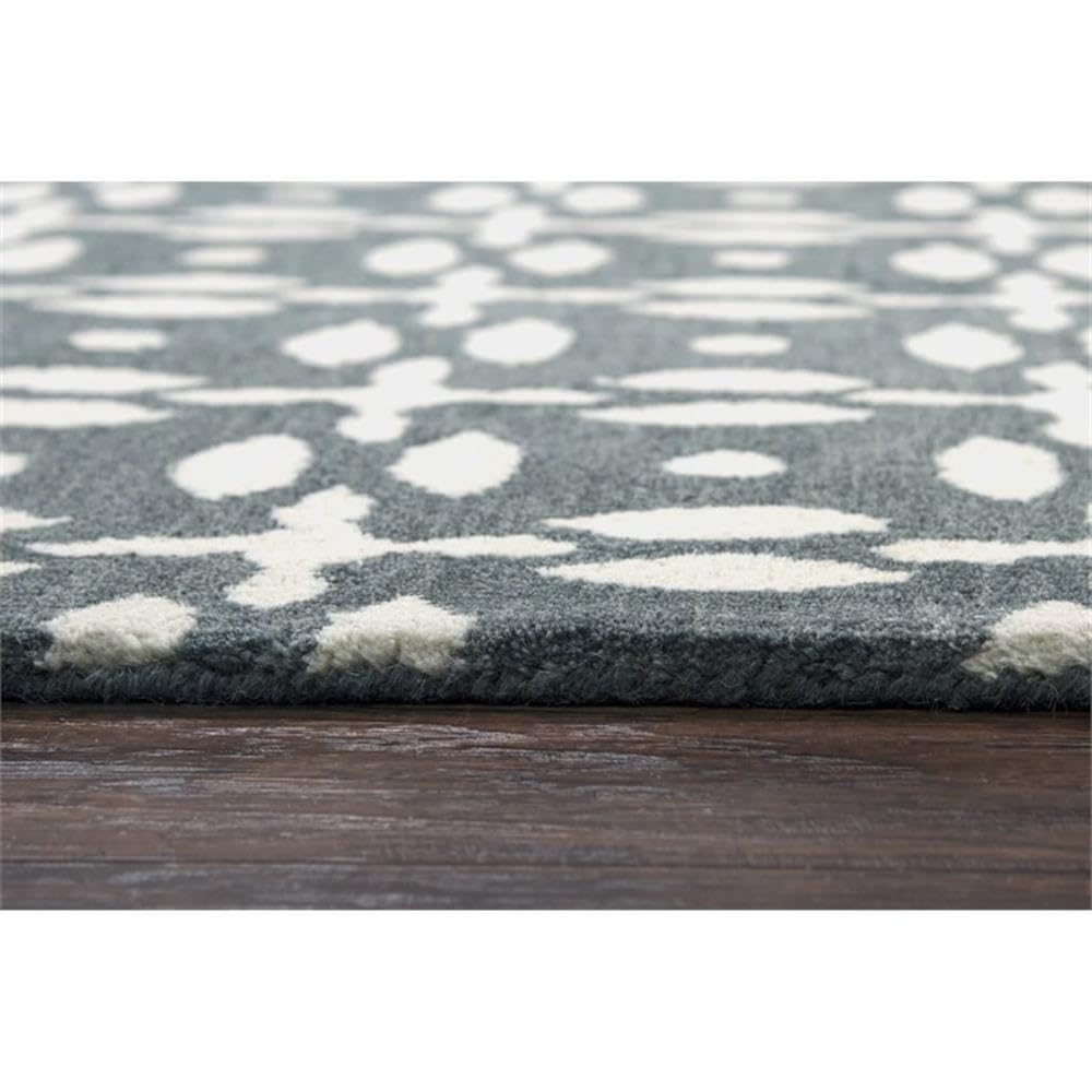 Rizzy Home Alora Decor Holland 10' Round Print Grey/Beige Hand-Tufted Area Rug