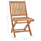 vidaXL 2X Solid Teak Wood Patio Chairs with Gray Cushions Garden Outdoor Balcony Backyard Terrace Lounge Seating Home Furniture Wooden