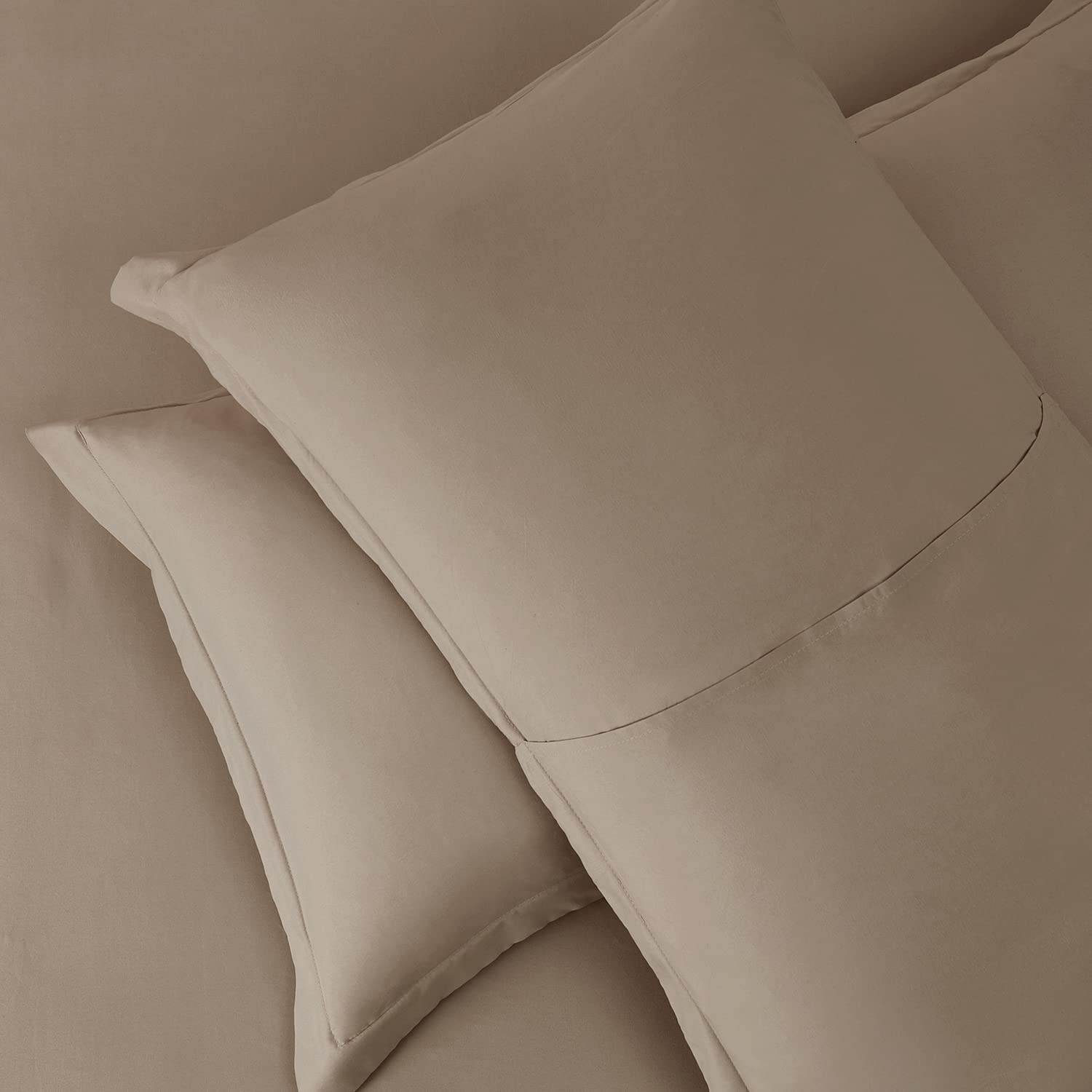 Nestl Khaki Duvet Cover King Size - Soft Double Brushed King Duvet Cover Set, 3 Piece, With Button Closure, 1 Duvet Cover 104X90