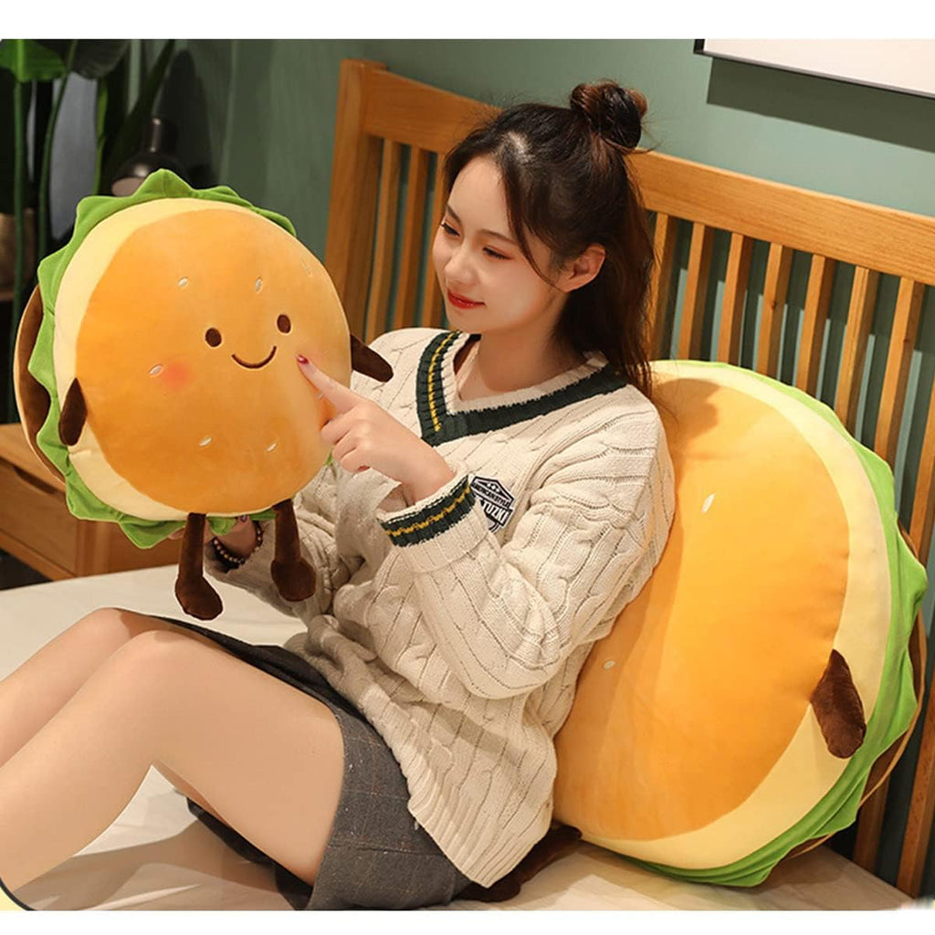Goylmc Hamburger Plush Pillow - Hamburger Stuffed Pillow - Food Plush Pillow - Home Decoration Christmas Birthday Gift For Kids