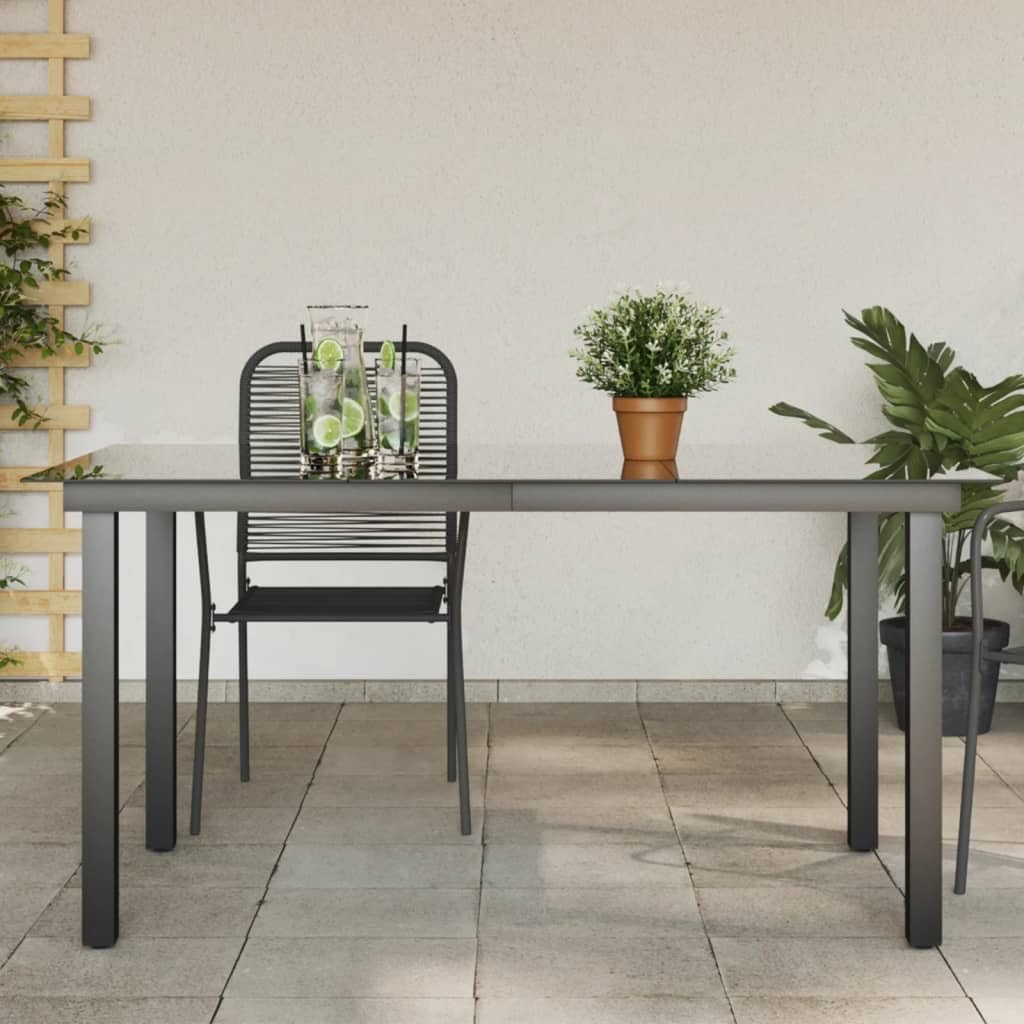 vidaXL Aluminum and Glass Patio Table