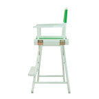 Casual Home Director'S Chair ,White Frame/Green Canvas,24" - Counter Height