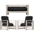 Wenqik 5 Piece Outdoor Loveseat Cushions Set With 1 Loveseat 44 X 19 Inch And 4 U-Shaped Cushions Waterproof Chair Seat Cushions