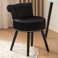 Vanity Stool with Back -Black Velvet Vanity Chair with Back Small Vanity Makeup Vanity Chair Velvet Vanity Stool Chair Tufted Ac