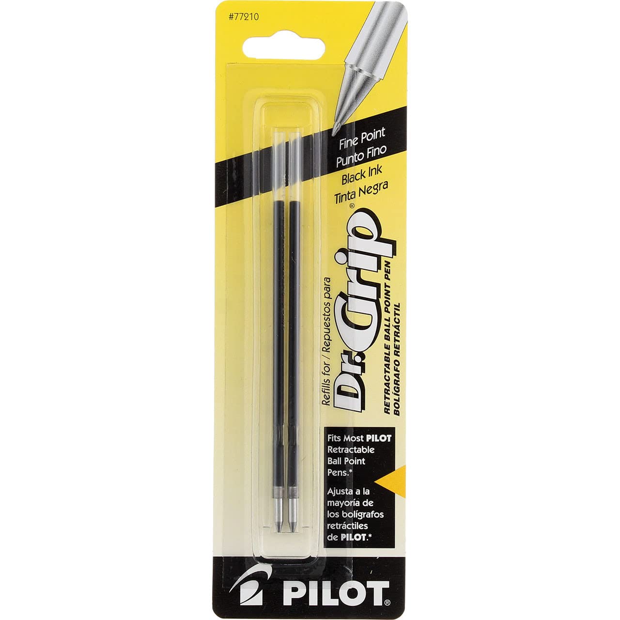 Refill, Better/Easytouch/Dr Grip Retract Ballpoint, Fine Tip, Blk, 2/Pack