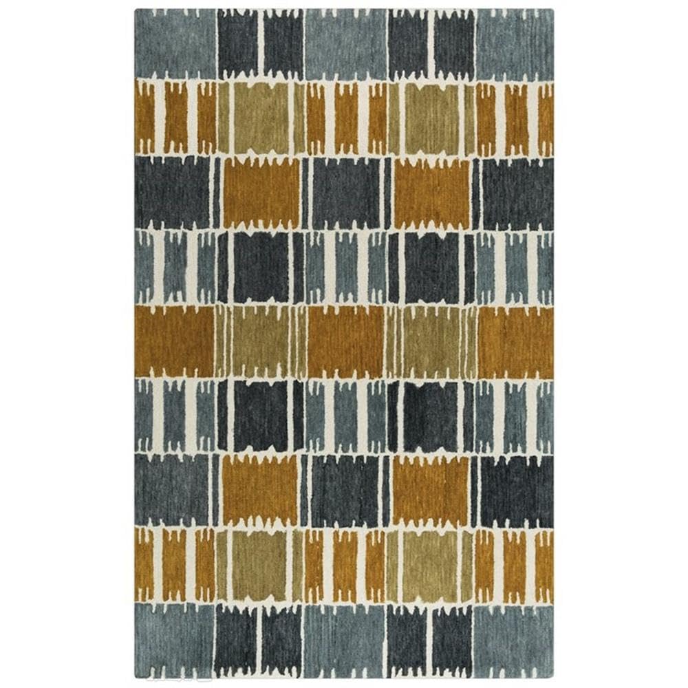 Alora Decor Rivera 5' X 8' Geometric Gray/Brown/Ivory/Gold Hand-Tufted Area Rug