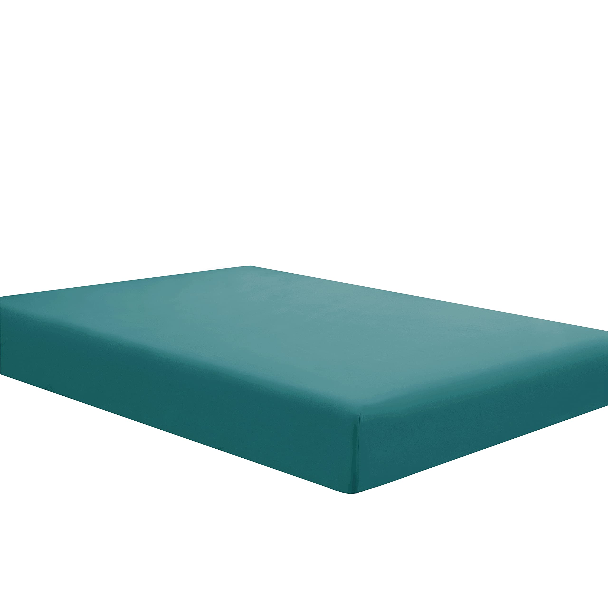 Sfoothome Single Fitted Sheet (Full - Teal) - Deep Pocket Brushed Velvety Microfiber, Breathable, Extra Soft And Comfortable - W