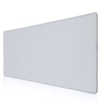 Aloanes Silvery Waterproof Desk Mat, Large Mouse Pad With Extended Mouse Mat, With Anti Slip Base, Stitched Edge, Grain Jacquard