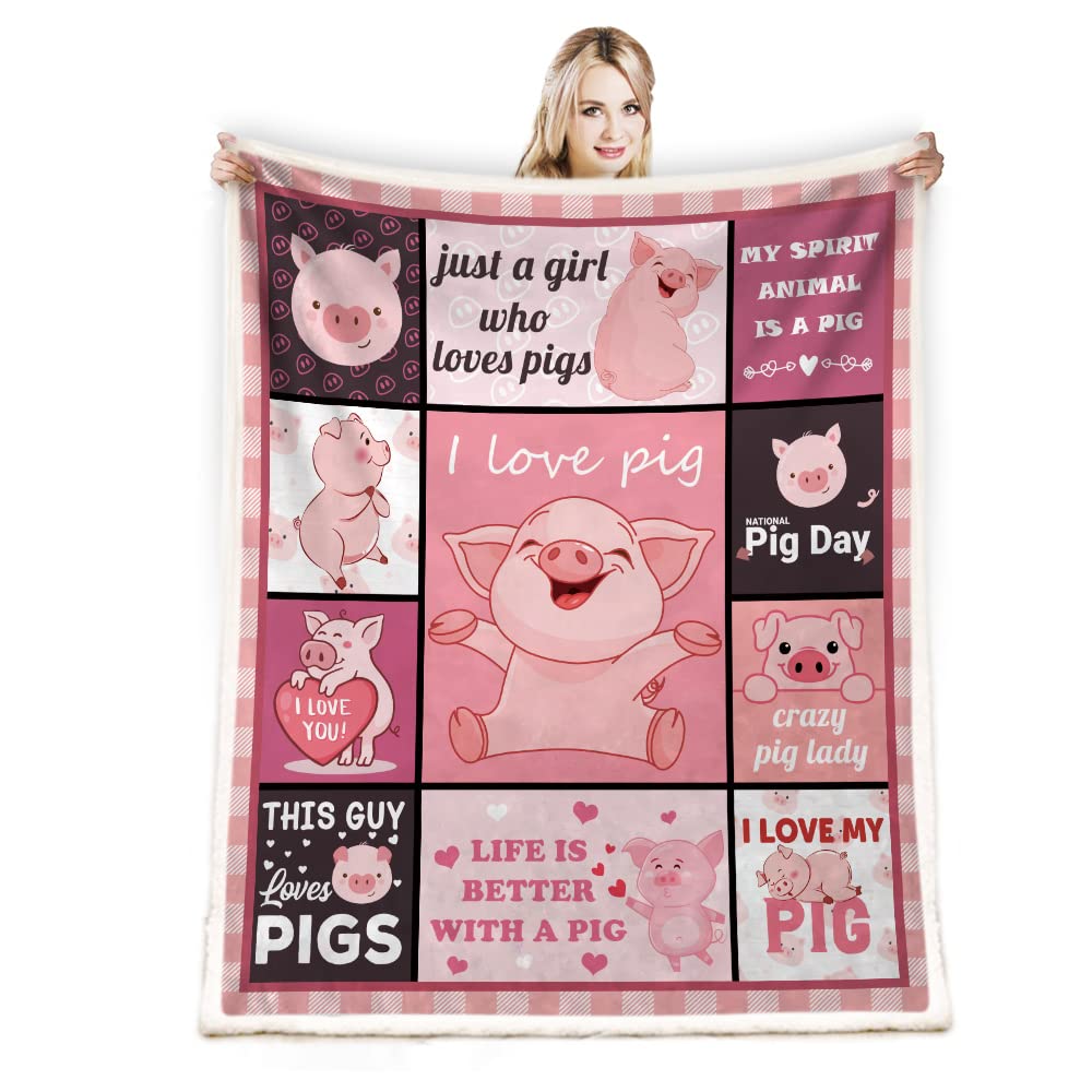 Juirnost Pig Blanket Pig Gifts For Pig Lovers Pigs In A Blanket Pig Blankets For Kids Just A Girl Like Pig Throw Blanket For Cou