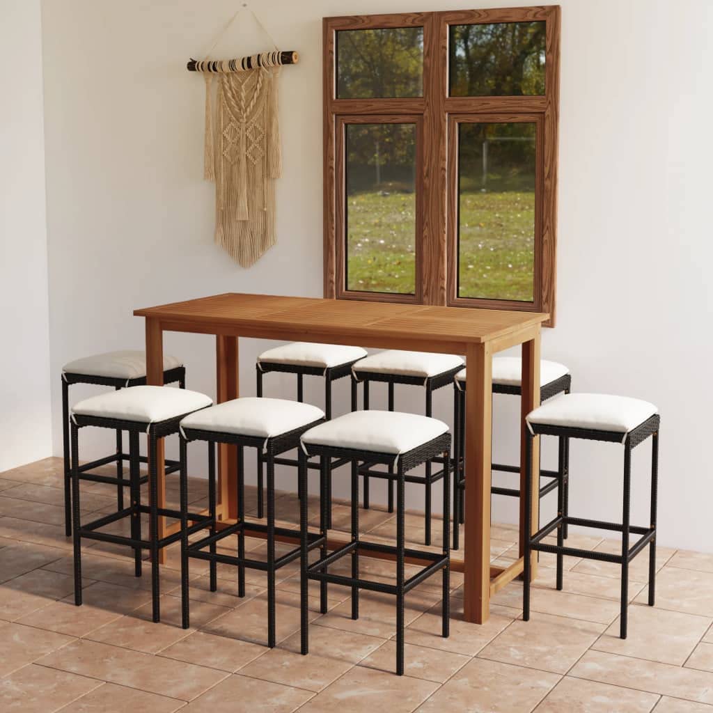 vidaXL 9 Piece Garden Patio Bar Set - Thumbnail 2