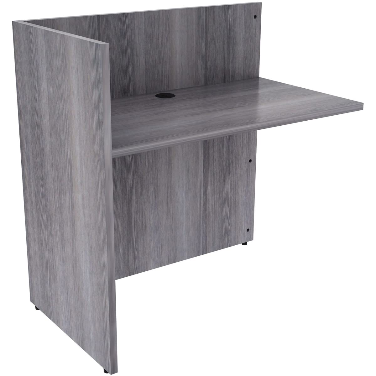 Lorell LLR18308 42 in. Laminate Contemporary Reception Desk Weathered Charcoal