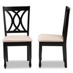 Baxton Studio Reneau Contemporary Fabric Dining Chair, Sand Brown and Espresso, 2/Set (162-2PC-10527HT)