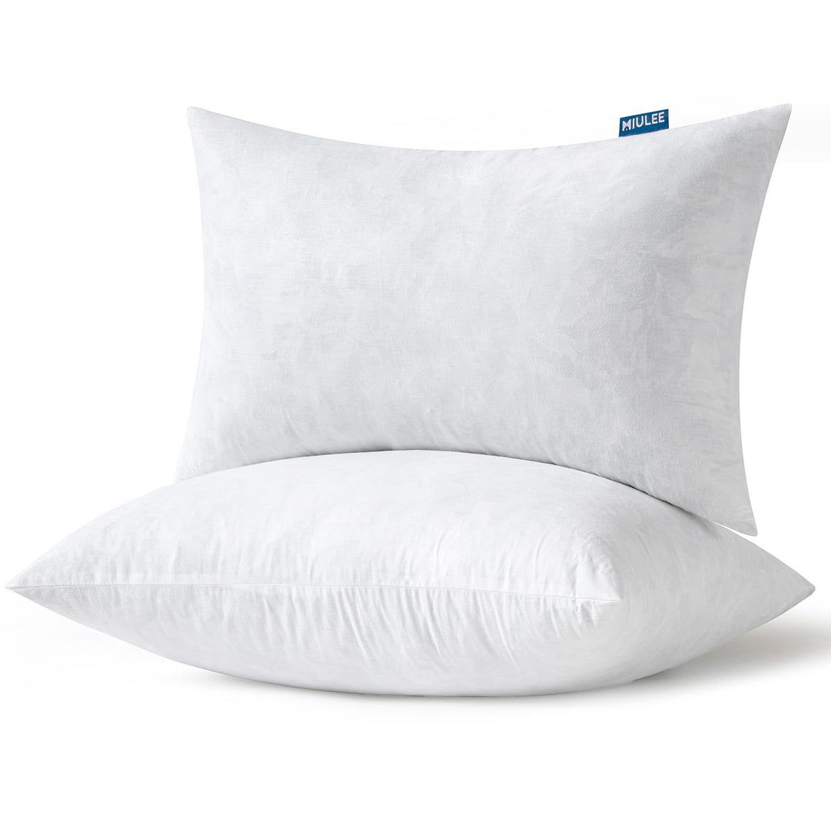 Miulee Pillow Inserts 12X20 Inch Set Of 2, Polycotton Mix Feather Throw Pillow Inserts, 12X20 Inch Rectangle Decorative Couch An