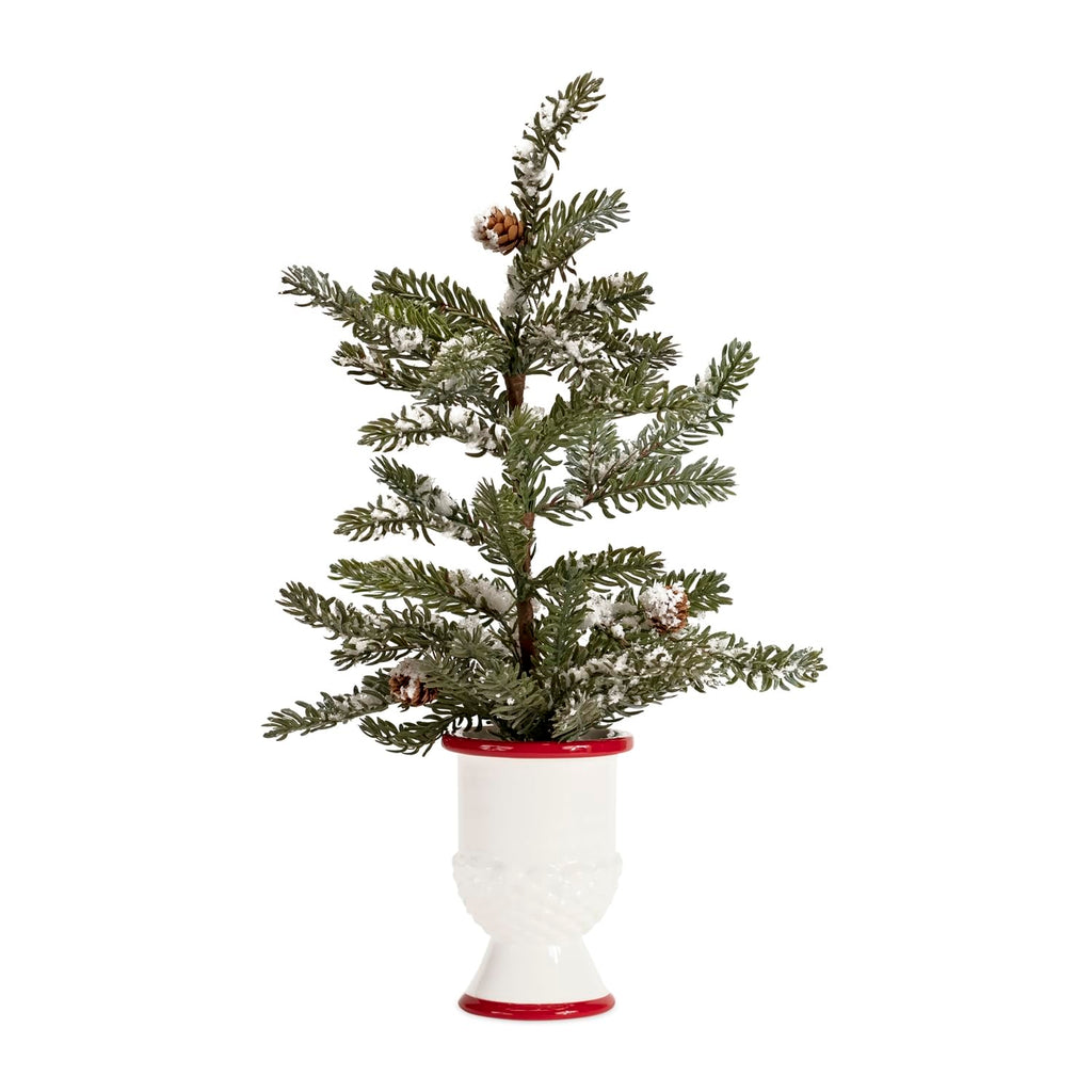 Potted Tree W/Snow (Set Of 2)