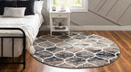 Unique Loom Trellis Frieze Collection Area Rug - Rounded (4' Round, Blue Multi/ Ivory)