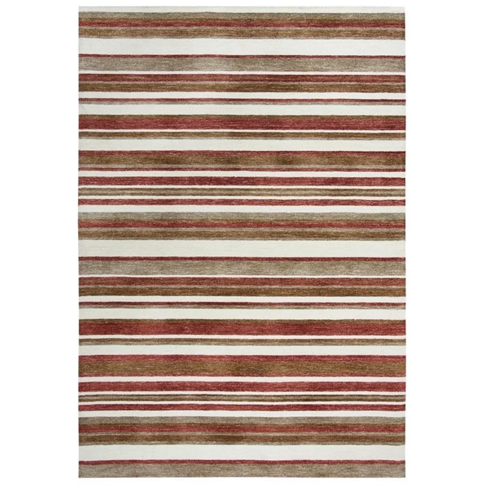 Rizzy Home Alora Decor Bermuda 8'6"X11'6" Stripe Rust/Ivory/Beige Hand-Tufted Area Rug
