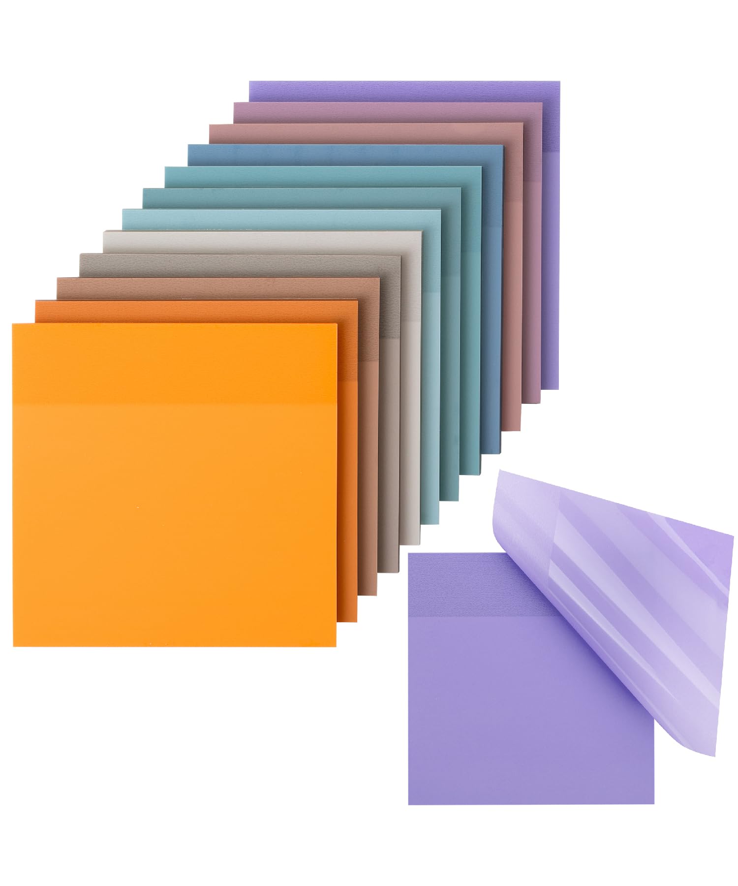 Mr. Pen- Transparent Sticky Notes, 3   X3   , 12 Pads, 600 Sheets, Happy Harmony, See Through Sticky Notes, Bulk Sticky Notes Tr