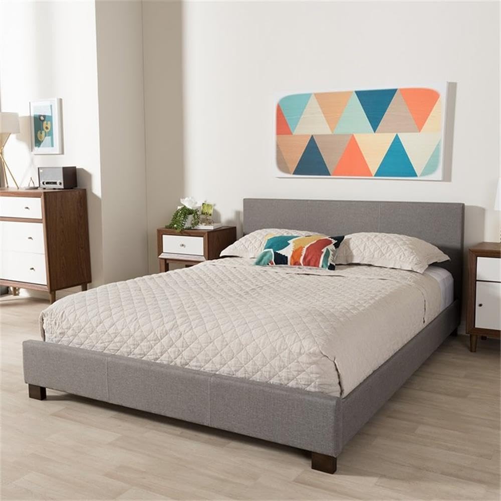 Baxton Studio Elizabeth Platform Bed Grey/Queen