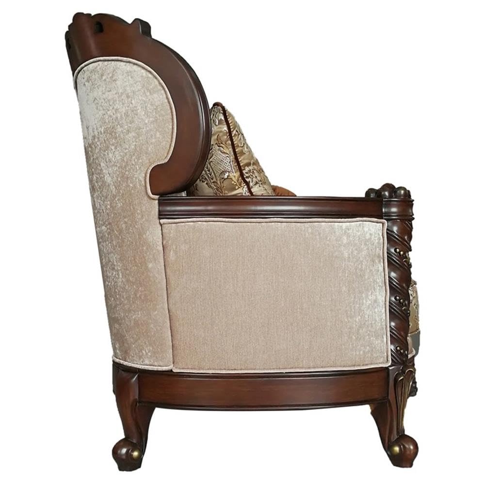 Acme Devayne Traditional European Loveseat with Queen Anne Legs in Dark Walnut