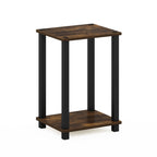 Furinno Simplistic End Table, 2-Pack, Amber Pine/Black