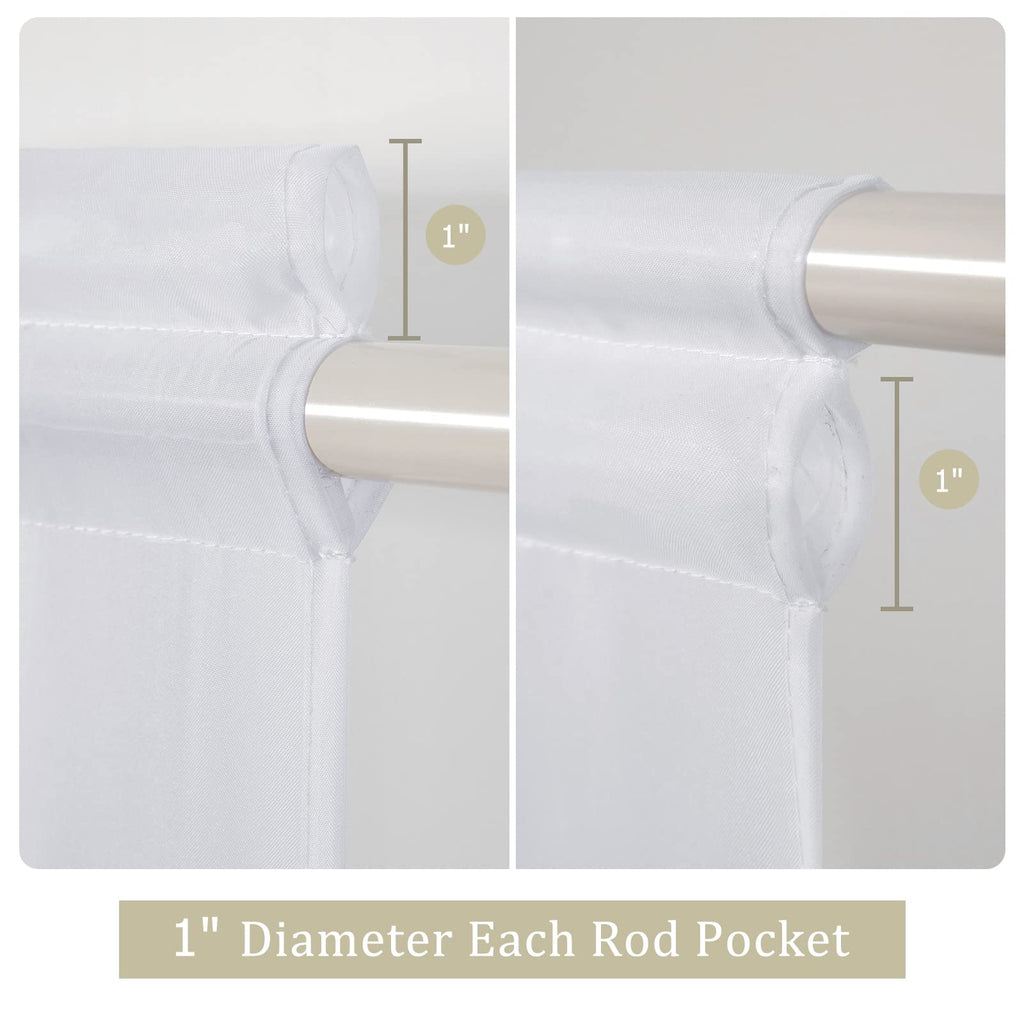 MIULEE Sidelight Sheer Curtains, Light Filtering, 25" x 40", Polyester, White, 2 Panels
