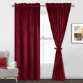 Jiuzhen Blackout Velvet Curtains Thermal Insulated Curtains & Drapes 72 Inch Long Rod Pocket Noise Reducing Window Treatments Li