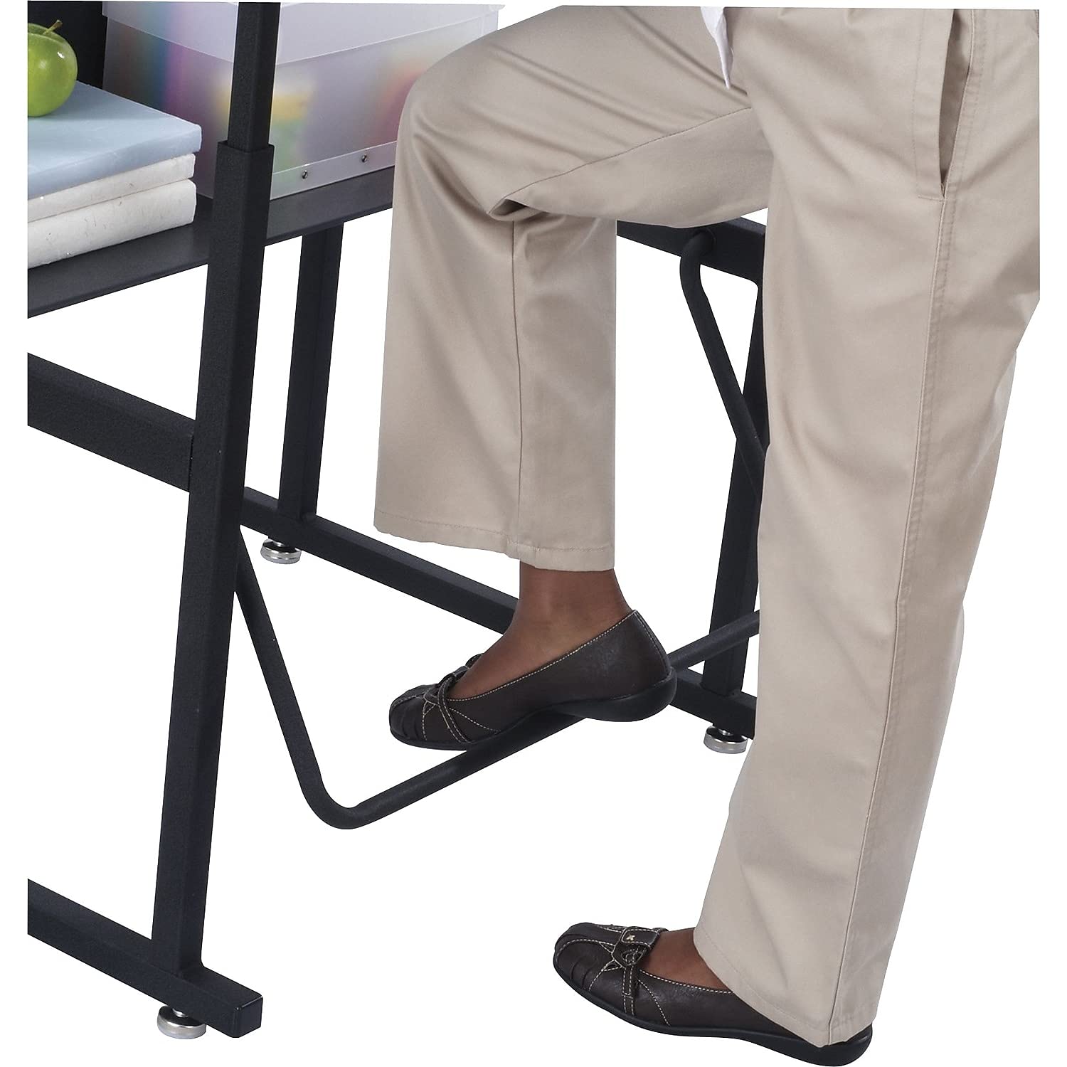Safco Products Alphabetter Adjustable-Height Desk, 36" W X 24" D Standard Desktop, Swinging Footrest Bar