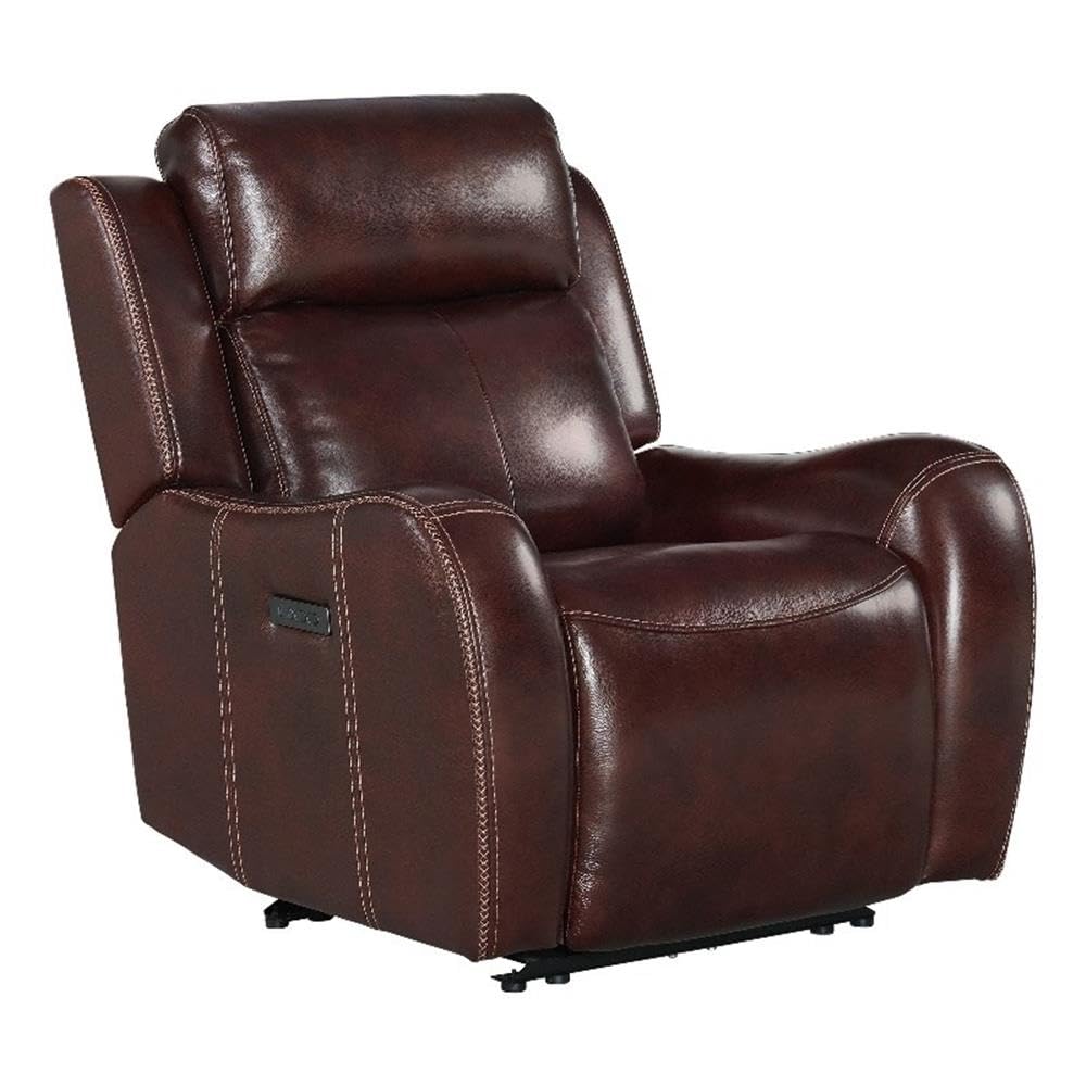 Intercon Wainwright Dual Power Headrest, Reddish Brown Recliner