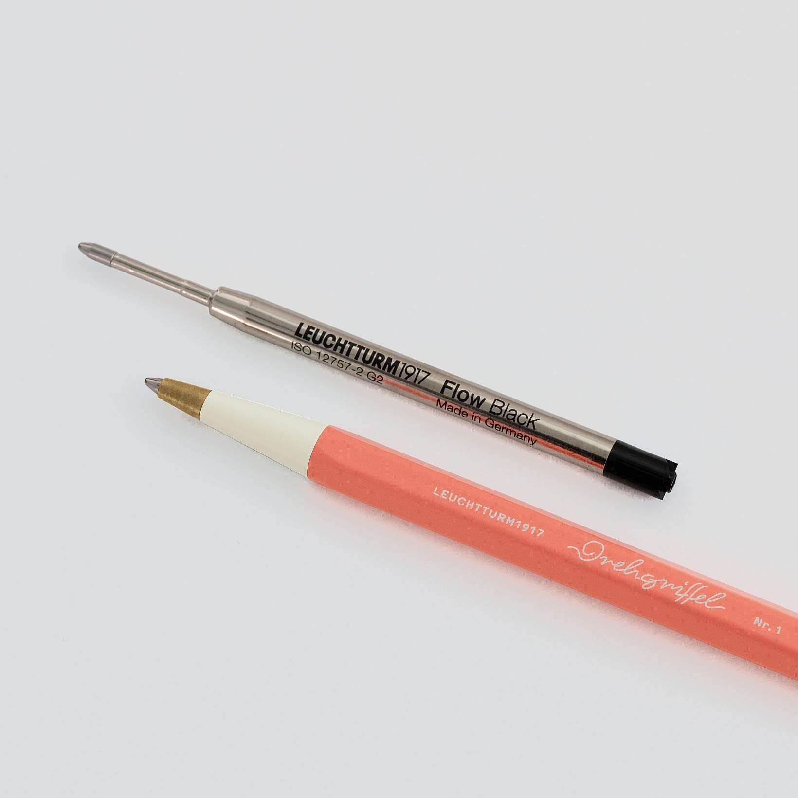 Leuchtturm1917 - Ballpoint Pen Parker Style Refills For Drehgriffel Nr 1 - Document Proof Iso 15727-2 (2 Pack, Bold Point, Black