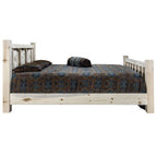 Montana Woodworks Wolf Design Laser Engraved Bed in Natural (King: 94 in. L x 80 in. W x 47 in. H (199 lbs.))