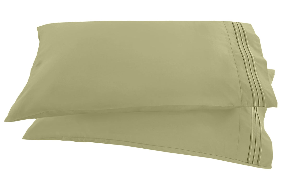 Elegant Comfort 1500 Thread Count Embroidered Egyptian Quality Luxurious Silky Soft Wrinkle & Fade Resistant 2-Piece Pillow Case