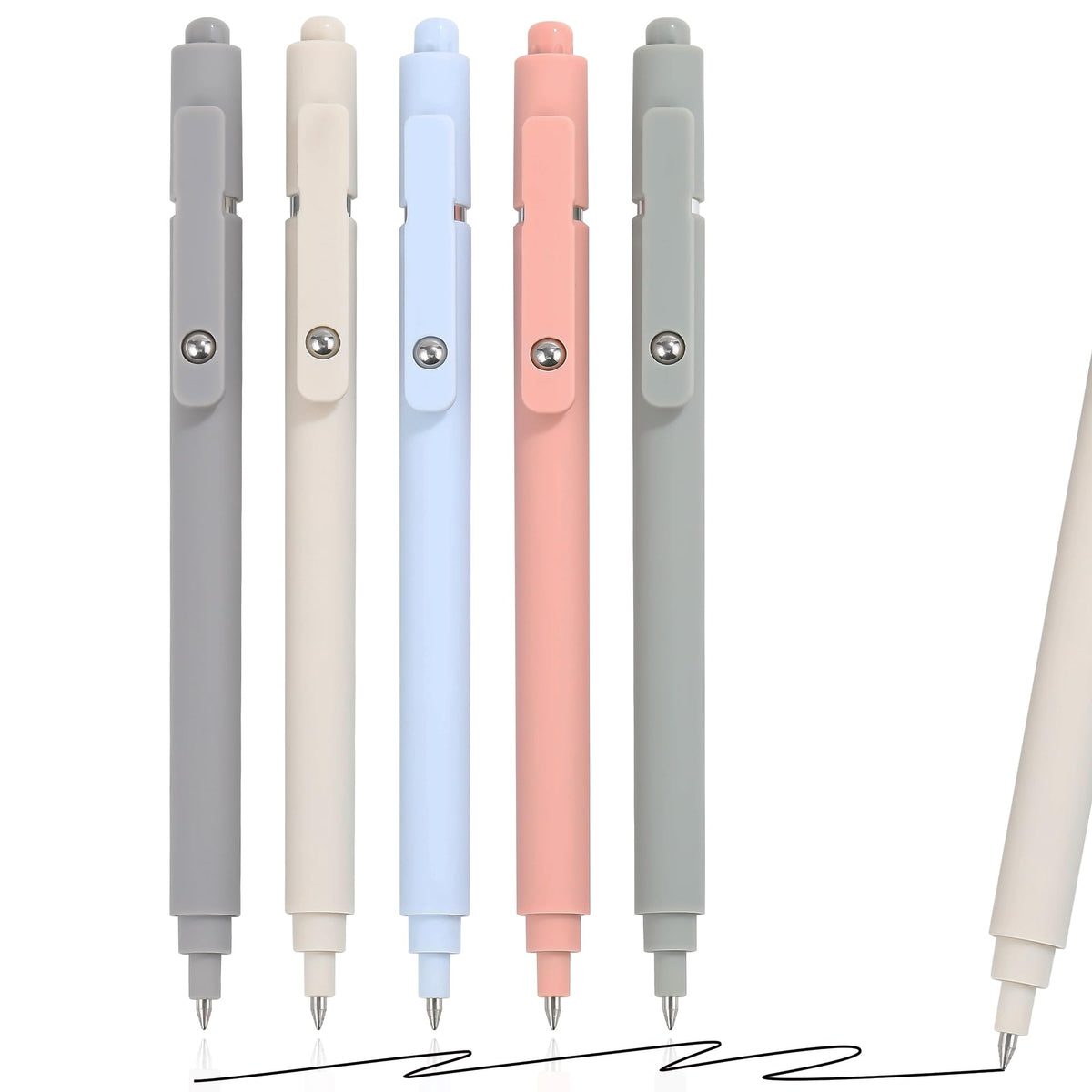 Riancy Gel Pens, 5 Pcs 0.5Mm Quick Dry Black Ink Pens Fine Point Smooth Writing Pen Cute Office School Supplies Gifts For Women