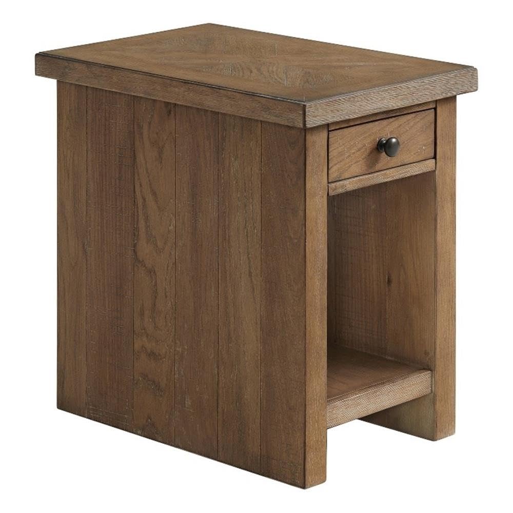 Intercon Landmark 16" Wide Chairside Table with 1 Drawer, Weathered Oak