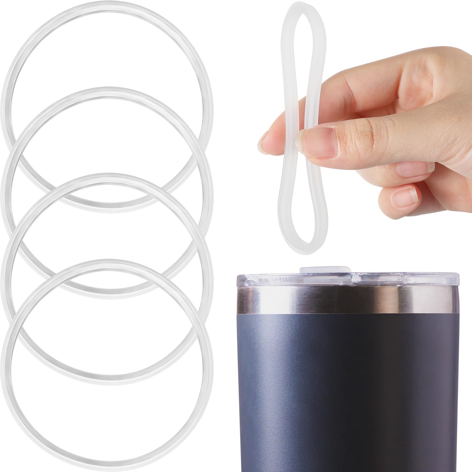 20 oz Replacement Rubber Lid Seals O Shaped Resealable Lid Gaskets for 10, 12, 16 and 20 Ounce Insulated Stainless Steel Tumbler