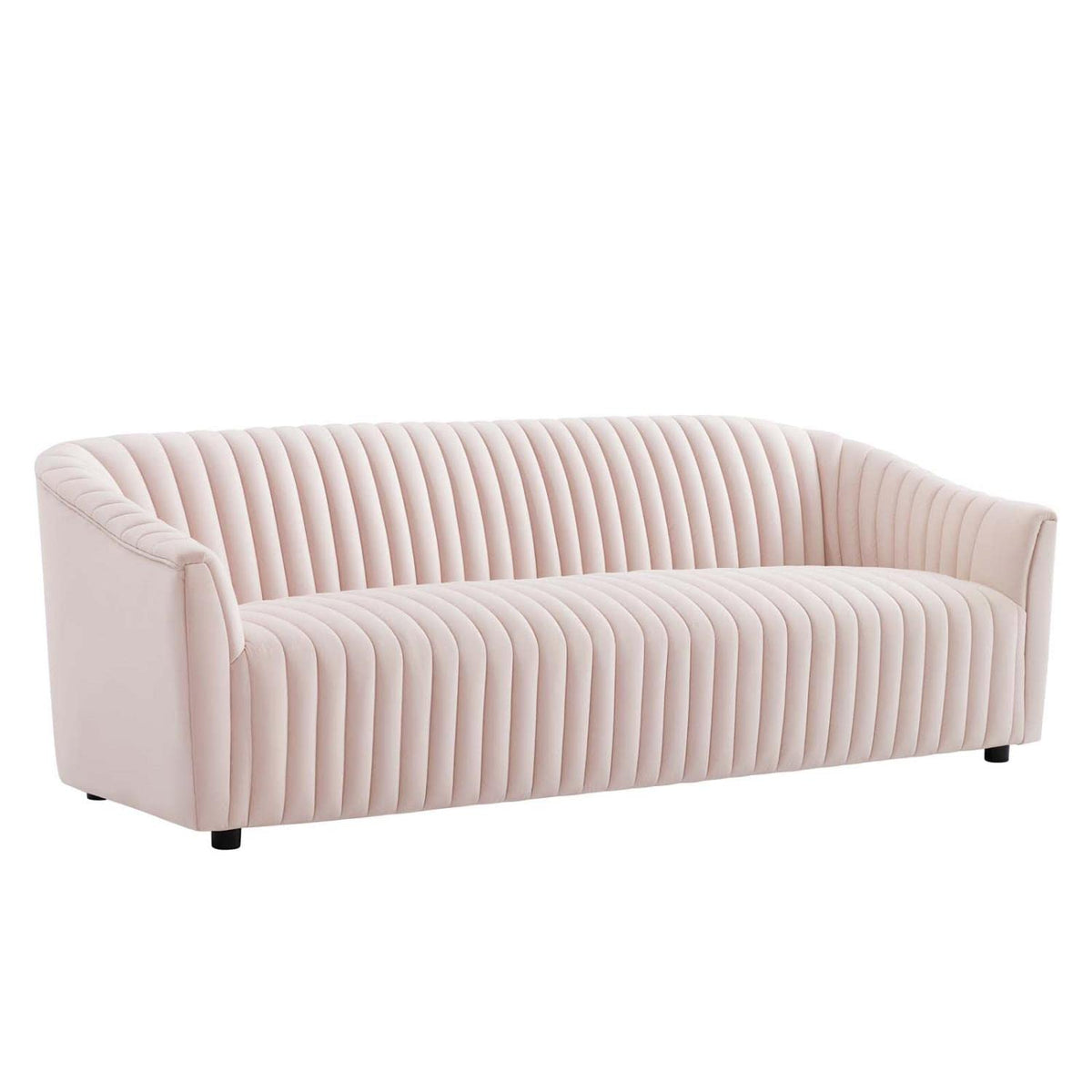 Modway Announce Velvet Channel Tufted Sofa With Pink Finish Eei-5053-Pnk