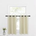 Nicetown Window Tiers Curtains For Kitchen Sink Over, Small Window Curtains Room Darkening Light Block Energy Efficient Drapes For Bedroom Bath Basement, W29 X L36 Inches, Light Beige, 2 Panels