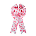 Pink Heart Ribbin Bows Red Heart Wreaths Bows for Wedding Birthday Party Valentine's Day Decoration 6'' x 12''