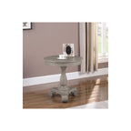 Best Master Furniture Transitional Antique Round End Table, Grey